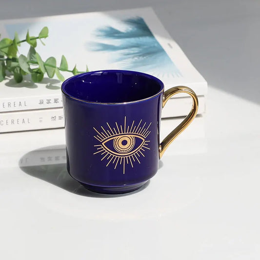 Blue Evil Eye Turkish Coffee mug
